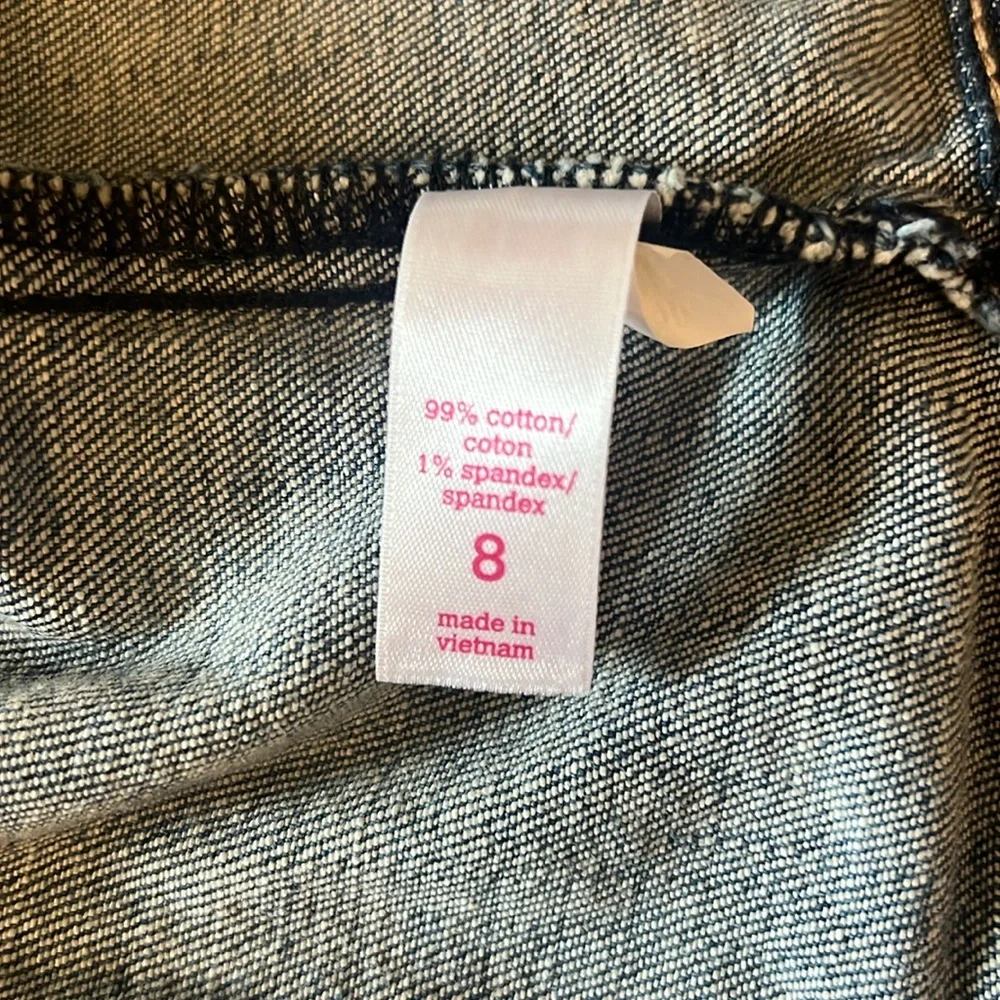 Justice Girls Distressed Jean Jacket Size 8
